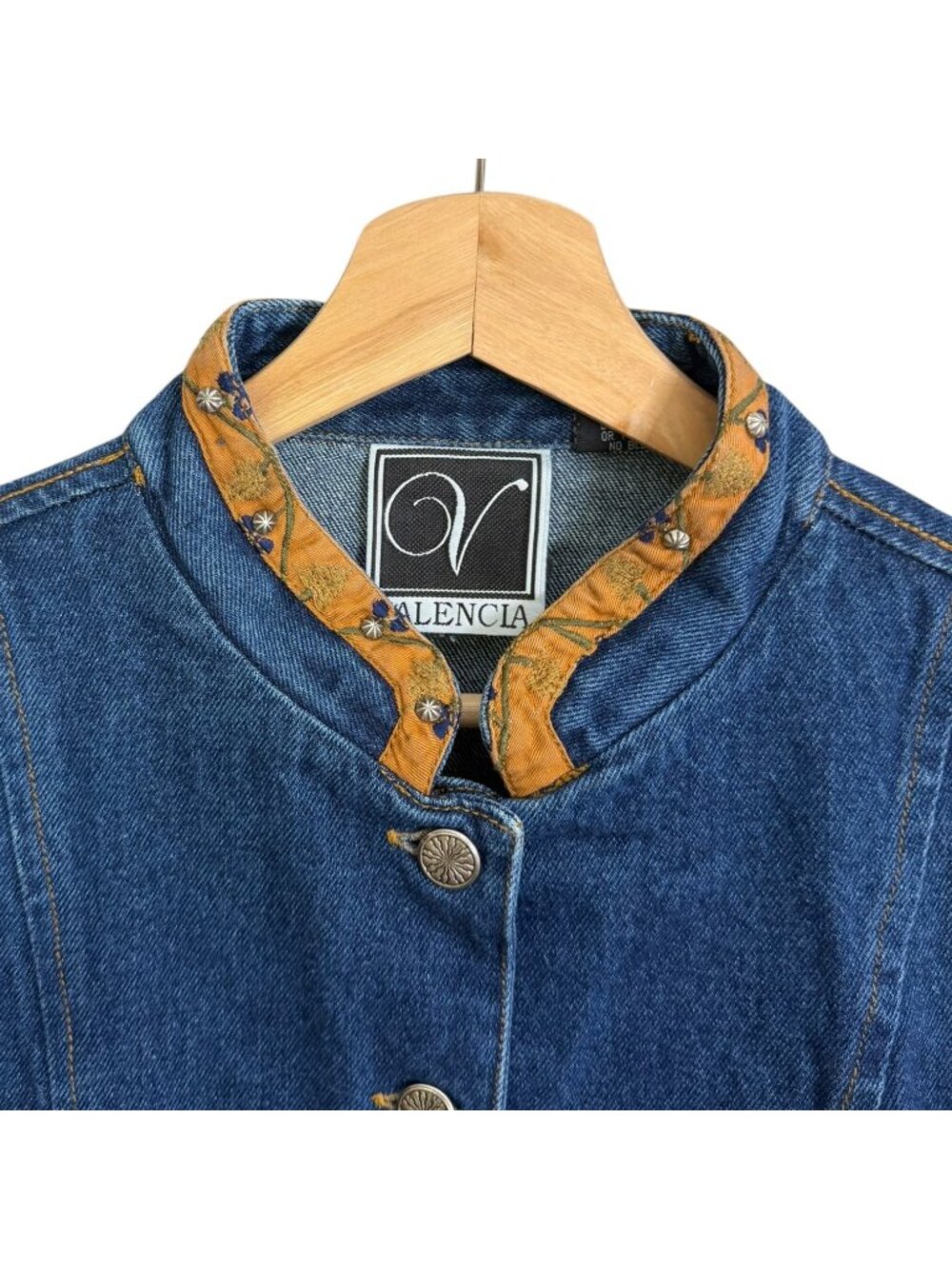 Vintage Western Cowgirl Embroidered Applique Crop Denim Jacket XL Rodeo - Picture 3 of 8